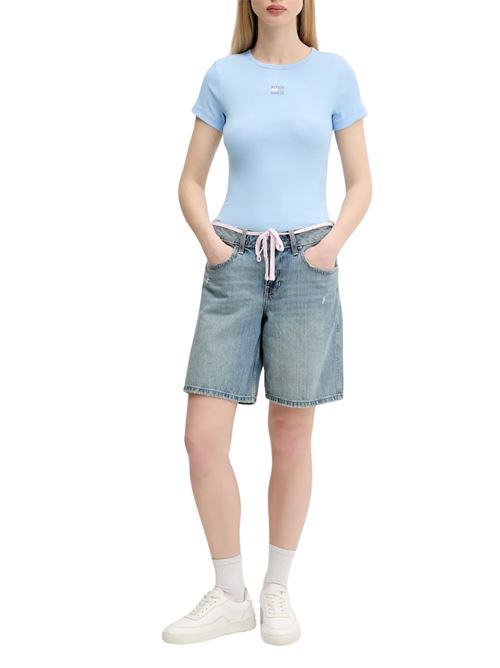 T-shirt celeste in cotone Tommy Jeans | DW0DW17881C1T